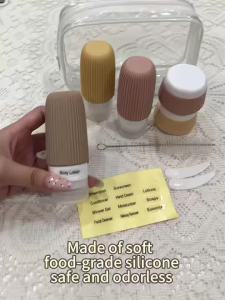 10-piece set of silicone 60ml & 30ml travel bottles leak-proof and refillable squeeze containers suitable for toiletries shampoo lotion - travel accessories with transparent toiletry bag