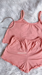 DNEMNLPH Cami Sleepwear Set (Trendy Korean Bangkok Fashion Coordinates Pantulog Terno Womens Clothing High Quality Floral Plain With Neutral Colors Stretchable Freesize For Girls Ladies Women Casual Beach Summer Outfit Cotton Fabric)