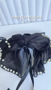 JEPIT RAMBUT R1 17cm Ribbon Pearl Layer BESAR MUTIARA WANITA GELOMBANG JUMBO KOREAN STYLE NAGITA TIARA KOREA