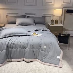OutingSG® Light Luxury Minimalist Style Soft Comforter Premium Cotton Blanket Washable Air Conditioning Quilt