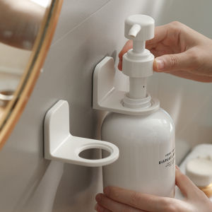 ชั้นวางของติดผนังสไตล์ญี่ปุ่น ชั้นวางของสำหรับห้องน้ำแบบไม่ต้องเจาะ ชั้นวางของสำหรับจัดระเบียบห้องน้ำแบบติดผนัง