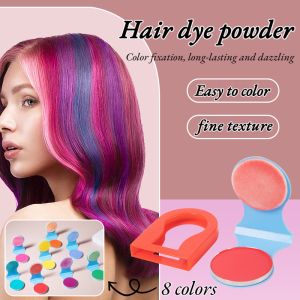 【New product Best Seller】Hair Dye Powder Cake Refill Cake Clip Hair Dye Cream Disposable Pop Colour Washable Hairdressing Powder Stage Show Hair Dye一次性染发夹