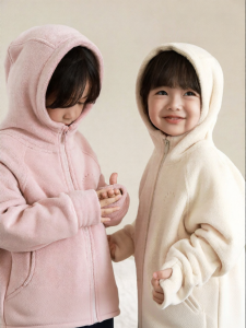 YOEHYAUL | Bộ Áo Khoác Lông Cừu Hooded Đáng Yêu và Ấm Áp