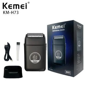 Kemei KM-H73 chuyên nghiệp ba lá Máy cạo râu điện máy cạo râu không dây máy cạo râu mini có thể sạc lại máy cạo râu di động cho nam giới hói đầu Máy cạo râu