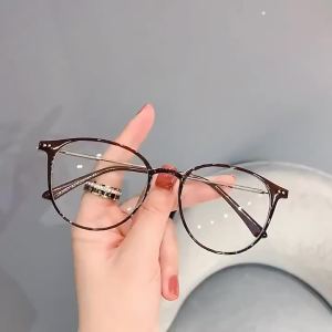 Kính Mắt Chống Bức Xạ Đổi Màu Cho Nữ Gọng Kim Loại Thời Trang Chống Tia UV400 Có Thể Thay Thế Tròng Kính Chống Ánh Sáng Xanh