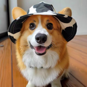 Cute Dog Sun Hat Ears Exposed Puppy Sunguard Cat Sun Protection Pet Accessory Photographing Headwear Normal Size Universal Pet