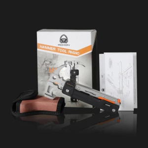 TL003 ROXON Rhino H1 16-IN-1 Tools Hammer Multitool With Flint Stone/ Replaceable Cutter/ Nylon Sheath