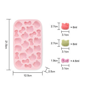 HelloKitty Silicone Ice Tray Cat Shaped Home Use Food Grade Large Capacity Ice Cube Maker Kitchen Cooking Utensils Ice Mold