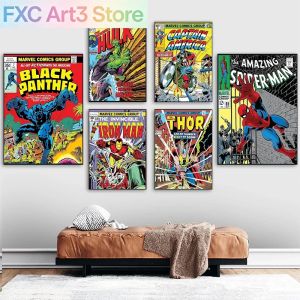 1PC frameless CanvasMarvel Avengers Movie Canvas Painting Spider-Man Iron Man Hulk Thor Posters Wall Art Mural Pictures Childre