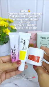 Paket Kulit Cerah Niacef 4% + Niaclear 4% Paket Hemat Niacinamide Mengatasi Jerawat Mengecilkan Pori Mencerahkan Flek Hitam (Hiperpigmentasi) Mengurangi Kemerahan Memperkuat Skin Barrier Dan Menjaga Kelembapan Kulit