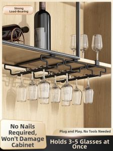 SENGAOPAI | Drill Free Upside-Down Hanging Wine Glass Rack