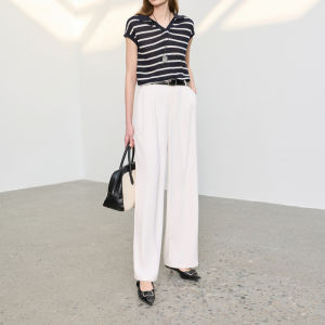 3COLOUR·S | High Waist White Loose Trousers