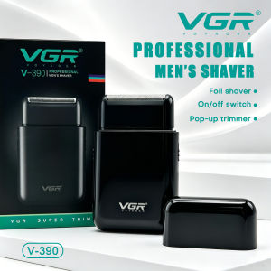 VGR | VGR Electric Shaver Professional Beard Trimmer Razor Portable Mini Shaver Reciprocating Shaving 2 Blade USB Charge for Men V-390