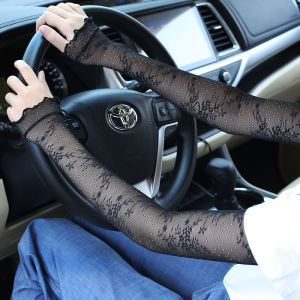 Womens summer long lace sunscreen sleeves high elasticity scar tattoo fashion decoration driving riding