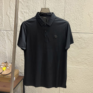 Imported Ice Silk Fabric Summer Mens Casual Seamless Heat Pressed Collar Short Sleeve Polo Shirt Fashionable Urban Standard Fit