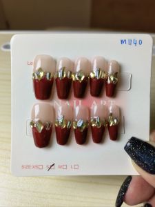 10 PCS PRESS ON NAILS. HANDMADE NAILS SIZE M