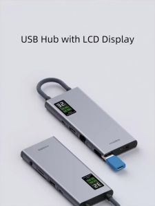 HAGIBIS USB C USB3.1 แปลง TYPE C Hub รุ่น TSX102 เป็น HDMI 4K VGA 1080P Card Reader SD/TF Lan Gigabit 1000Mbps 3.5mm. Audio รองรับ Apple iPad Pro Air Macbook M1 M2 iPhone14 Pro Air Microsoft Samsung