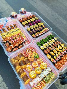 Khay Đựng Sushi Hình Chữ Nhật Dùng Để Bán Hàng Có Nắp Đậy Khay Đựng Thức Ăn Trưa Kiểu Trung Quốc Dụng Cụ Nhà Bếp Bằng Nhựa Dành Cho Người Lớn