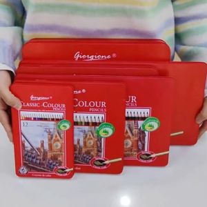 Bộ bút chì màu gốc dầu 12/24/36/48/72 màu hộp thiếc đỏ cao cấp Giorgione