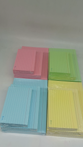 Hodeso Focus Colored Index Cards Lined 150gsm – 100 Sheets per Pack – Premium Notecards for Study Review Notes Flashcards Memos – Available in 3x5 4x6 5x8 – Study Cards for School Office & Home Use – Durable & Smooth Writing Surface