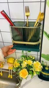 Inaso Kotak Penyimpanan Sumpit Mewah Ringan Yang Dipasang Di Dinding Meja Dapur Rak Pisau Rak Penyimpanan Keranjang Sumpit Rumah Tangga Rak Sangkar Sumpit Tabung Sumpit HRM151