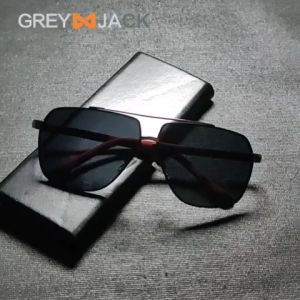 Grey Jack Kacamata Hitam Sunglasses Hitam Polarized Anti Silau UV400 Style Aviator Kotak Metal Fashion Pria Wanita A717