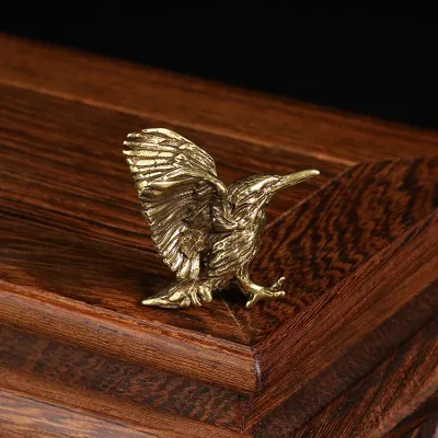 2026 Mini Brass Open Wing Eagle Figurine Vintage Bird Sculpture Home Office Desktop Ornament Art Decoration Gift