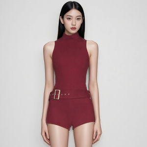 Retro Halter Sleeveless Slim Jumpsuit