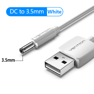 Vention USB to DC 3.5mm Power Cable USB A to 3.5 Jack Connector 5V Power Supply Adapter for Fans USB HUB DC 5.5mm Charging Cable