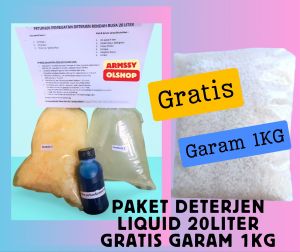 deterjen cair 20 Liter Paket Bahan Baku Detergent Biang Sabun Laundry Hemat Mudah Dibuat gratis garam 1kg