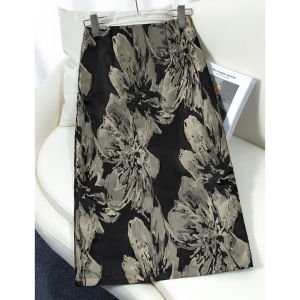 YIMING | Elegant High Waist Retro Long Skirt