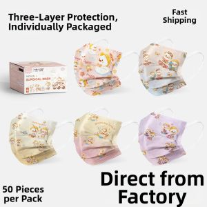 Disposable Independent Packaging Cute Cartoon Print Kids Mask