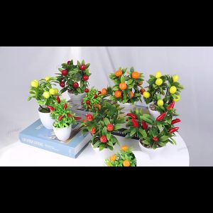 1pc Artificial Fruit Plants Bonsai High Quality Mini Home Decoration Simulated Fruit Plants Bonsai
