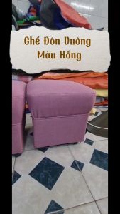 [Giá Tại Xưởng] Ghế Đôn Vuông Sofa Màu Xanh Hồng Kê Chân Ngồi Ghế Bàn Trang Điểm Bọc Mút Nhiều Màu Sắc