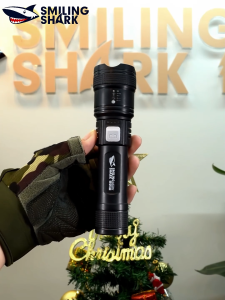 SMILING SHARK SD1029 LED Flashlight 3Mode Type-c Rechargeable Torch Light Electric Charge Display Waterproof Outdoor Household Camping Lighting
