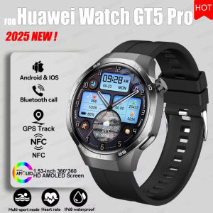2025 New GT5 Pro GPS Track Compass Smart Watch Men 360*360 AMOLED Screen NFC BT Call Waterproof Health Monitor Man Smartwatches