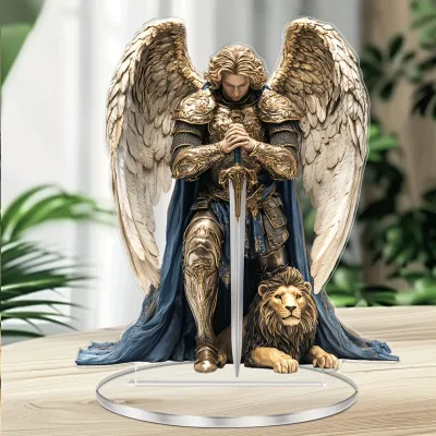1pc Sacred Archangel Michael Desktop Decoration Suitable for Home Office and Outdoor Spaces - Perfect Fathers Day Gift