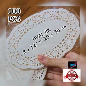 [ 100 PCS ] Kertas Renda / Doyleys PERSEGI & OVAL uk 8" x 12" ~ FOOD GRADE