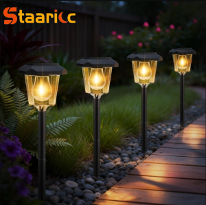 Outdoor Solar Stake Lights Waterproof Dusk Auto On Off LED Landscape Light Solar Powered Yard Driveway Path Lawn Patio Garden De