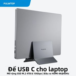 Cổng Kết Nối Laptop Đa Năng PULWTOP Hỗ Trợ USB-C HD 4K Mở Rộng SSD M.2 Cổng RJ45 USB-A USB-C Đầy Đủ Tính Năng Cho Laptop Type-C