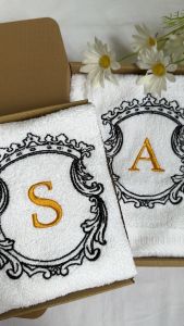 Custom Towel Gift Set | Hadiah Tuala Sulam | Wedding Bridesmaid Birthday Giftbox - Embroidered Cotton Towels - Kuala Lumpur Seller