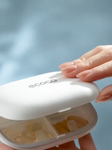 Ecoco Medicine Organizer Box Portable Tablet Pill Storage Case Container Emergency Medicine Organizer for Travel