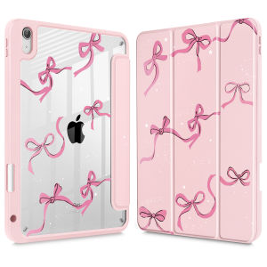 โบว์เคสสีชมพูเข้ากันได้กับ iPad 11นิ้ว A16 2025รุ่น11th iPad 10.9นิ้ว10th 2022 12.9นิ้ว2021 2022 2023เคส Pro 11 13 M4 2025 Air 4 Air 15