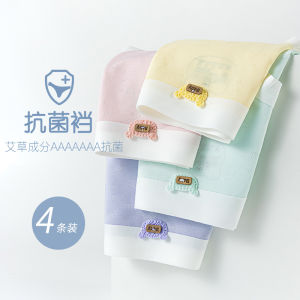 4 Pcs Girls Developmental Period Underwear Teenagers Antibacterial Breathable Comfortable Panties Seamless Shorts for Summer 少女发育期内裤 青少年抗菌 透气 舒适 底裤 无痕不短裤夏季 FUNIANQI