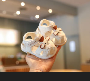 รองเท้าเด็กกันหนาวสำหรับเด็กวัยเตาะแตะ ฤดูร้อน รองเท้าบุ PU สำหรับเด็กผู้ชายและเด็กผู้หญิง ติดเทปแบบยืดหยุ่น รองเท้าหุ้มข้อพื้นยาง