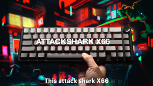 Attack Shark X66 Gasket Wireless Mechanical Gaming Keyboard with Volume Knob RGB Backlit Side Printed PBT Keycaps