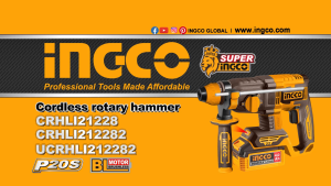 INGCO 20V LI-ION BL 4-MODE ROTARY HAMMER 22MMØ CRHLI21228