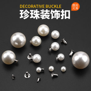 Nút Ngọc Trai Đinh Tán Thủ Công DIY Áo Sơ Mi Quần Jeans Quần Áo Mũ Vải Tulle Trang Trí Phụ Kiện Hình Tròn