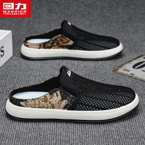 Mens Slip-On Shoes Breathable Mesh Office Wear Summer Half Slippers Casual Flat Heel PVC Sole Comfortable Slip-On Lazy Shoes
