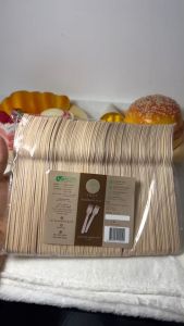 ส้อมไม้ใช้แล้วทิ้ง ขนาด16ซม. (แพ็ค100ชิ้น)